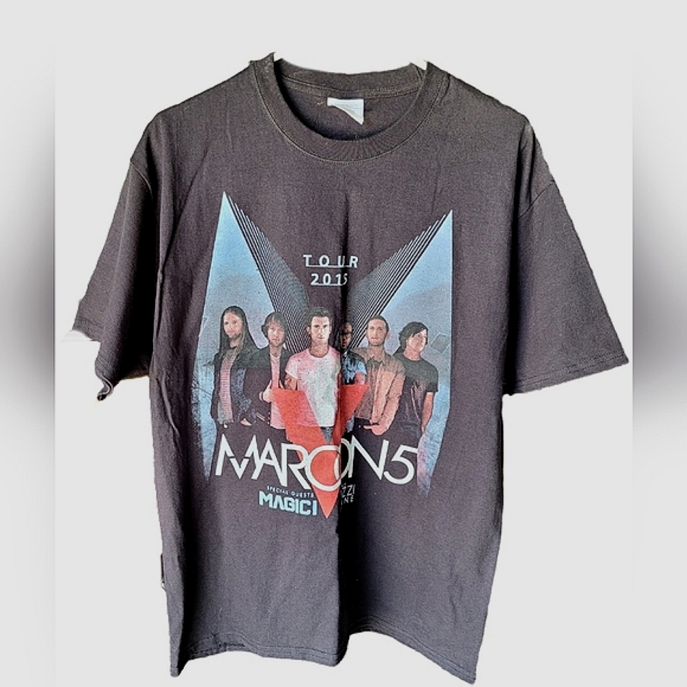 Maroon 5  Band Tour Graphic Black T-Shirt - Large - EUC